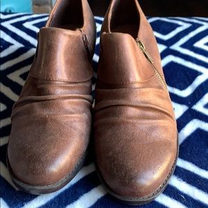 Brown dress shoes with 2 inch heel